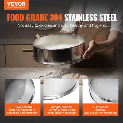 150-Mesh Stainless Steel Fine Flour Sieve for Baking – alternate product view
