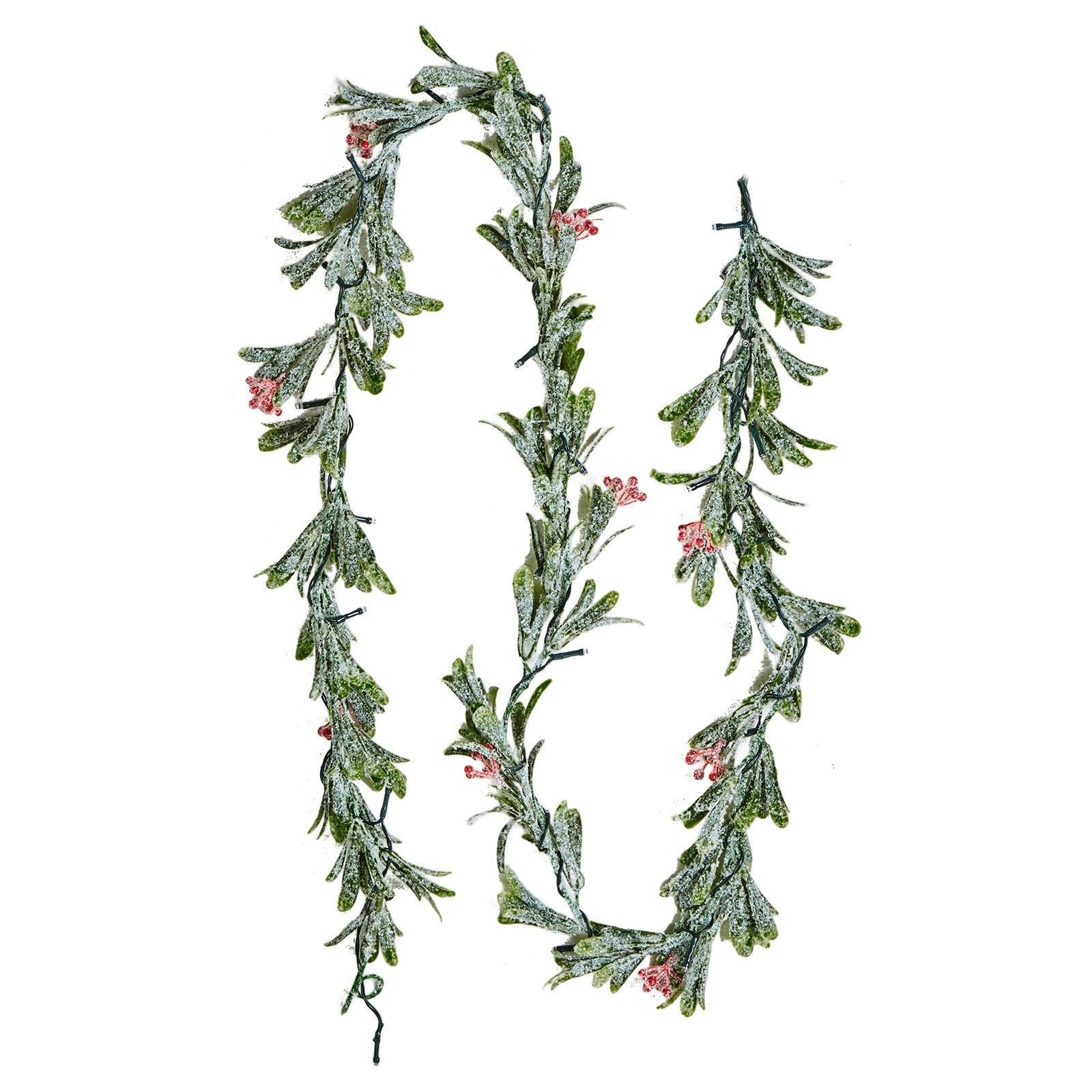 6.6 ft Lighted Christmas Garland with Berries, Olive Leaves & Vines – main product view