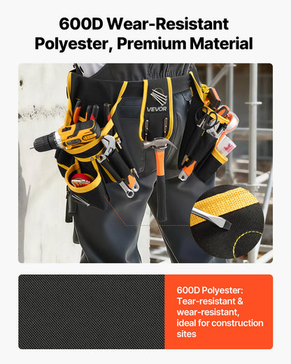 28-Pocket Magnetic Tool Belt & Pouch, Adjustable 31–48 in – in-use product view 5