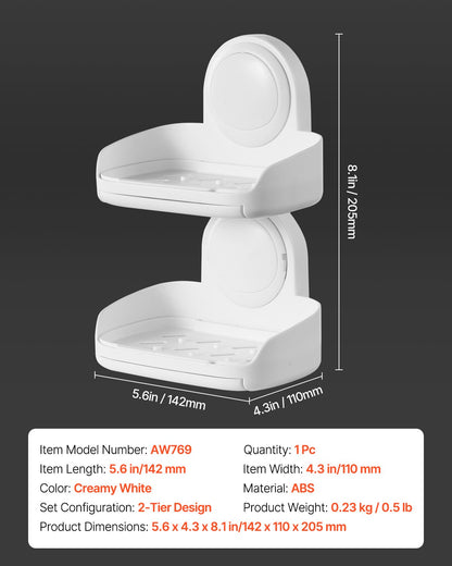 Suction Cup Soap Dish with Drain Tray – alternate angle