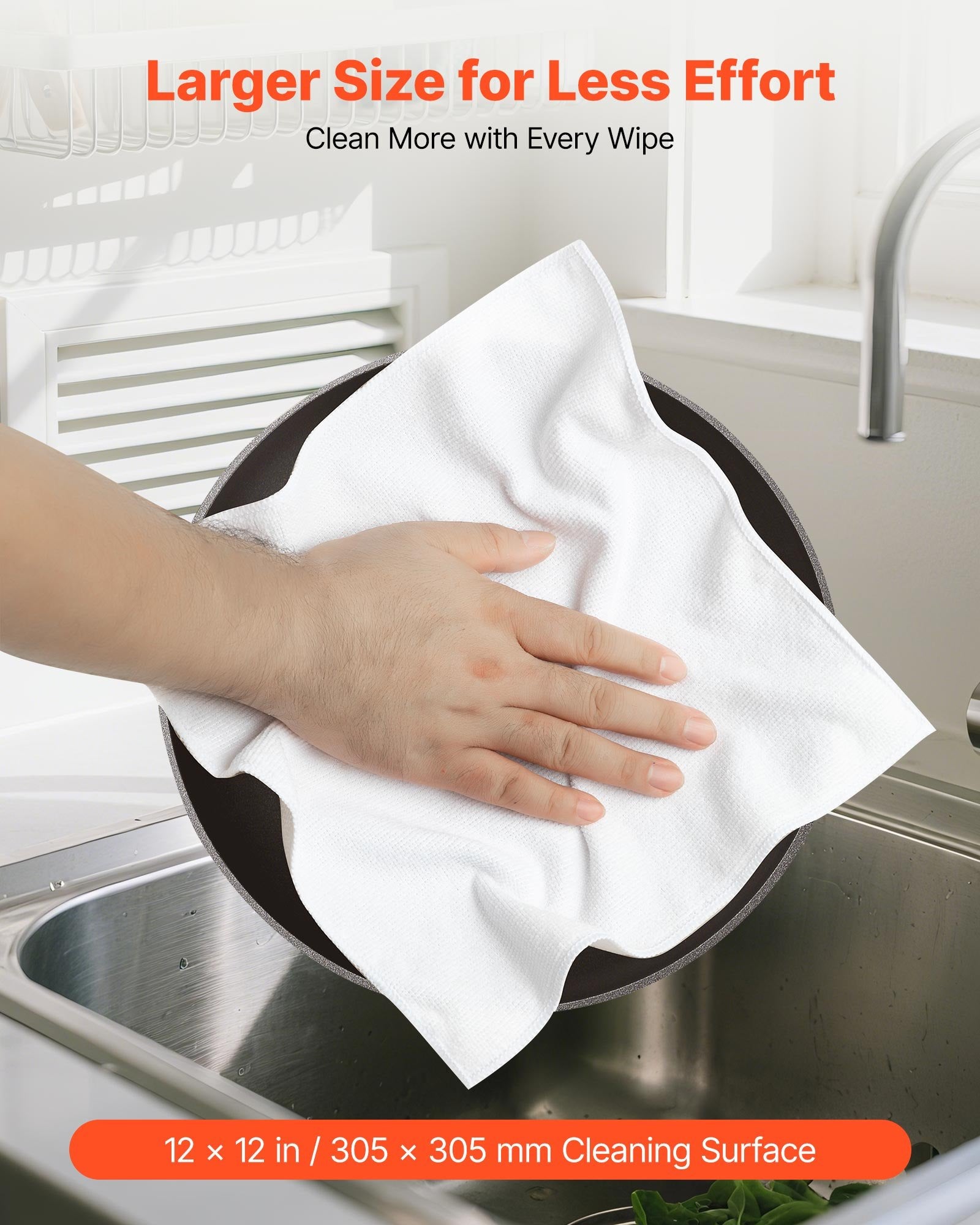 Microfiber Cleaning Cloths 50 Pack, 12 x 12 in – product detail view