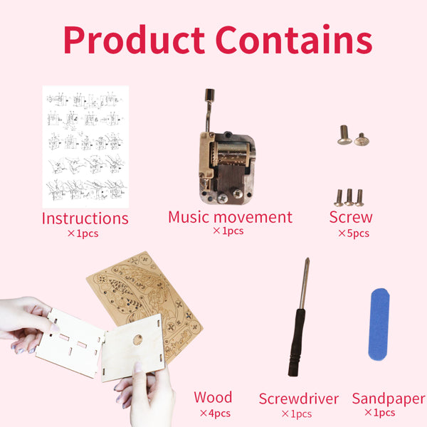 3D Wooden Carousel Music Box | Handmade DIY Puzzle Model – product detail view