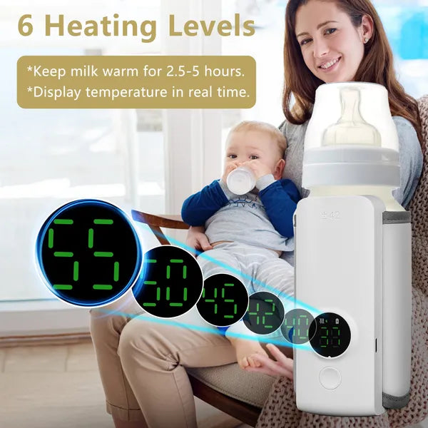 Portable Baby Bottle Warmer | 6 Heat Levels, USB Rechargeable – alternate product view