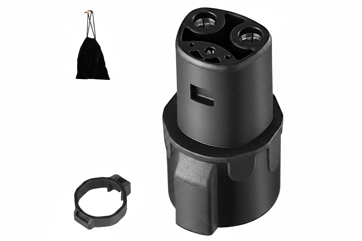 J1772 to NACS EV Charging Adapter 80A 240V Level 1/2 IP65 Locking – main product view