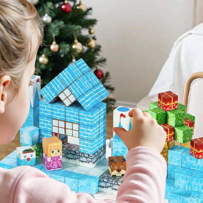 Magnetic Building Cubes 150-Piece Ice Castle Set STEM Building Toy Ages 5-9