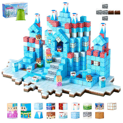Magnetic Building Cubes 150-Piece Ice Castle Set STEM Building Toy Ages 5-9