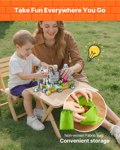 Halloween Magnetic Building Cubes 100-Piece Castle & Graveyard Set Ages 3+