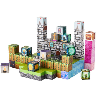 Halloween Magnetic Building Cubes 100-Piece Castle & Graveyard Set Ages 3+