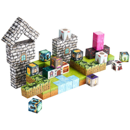 Halloween Magnetic Building Cubes 100-Piece Castle & Graveyard Set Ages 3+