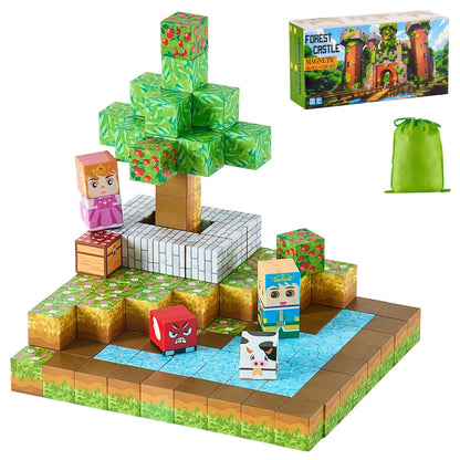 Magnetic Building Blocks Castle Set 150 Pc – Montessori STEM Toy Kids 3+