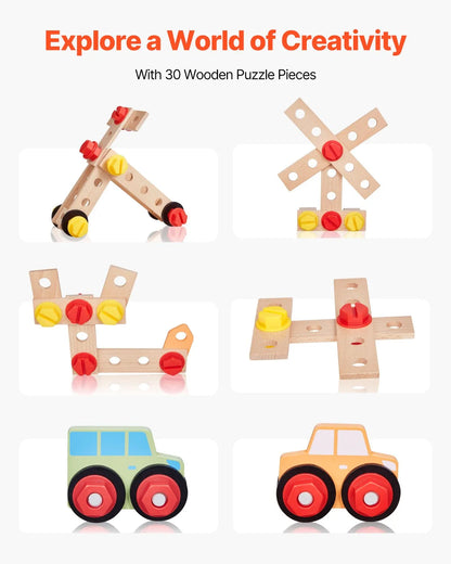 Wooden Kids Workbench 62 Pc Tool Bench Set – STEM Toy for Boys & Girls 3+
