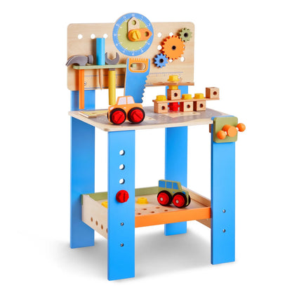 Wooden Kids Workbench 62 Pc Tool Bench Set – STEM Toy for Boys & Girls 3+