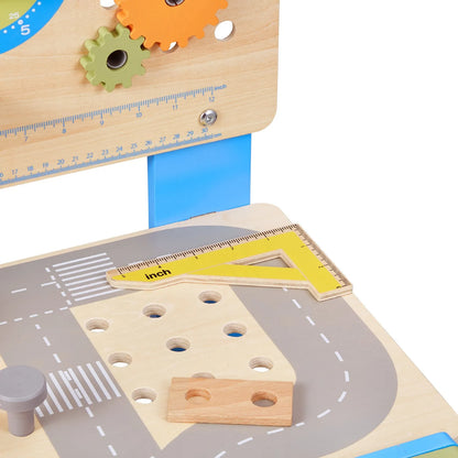 Wooden Kids Workbench 62 Pc Tool Bench Set – STEM Toy for Boys & Girls 3+