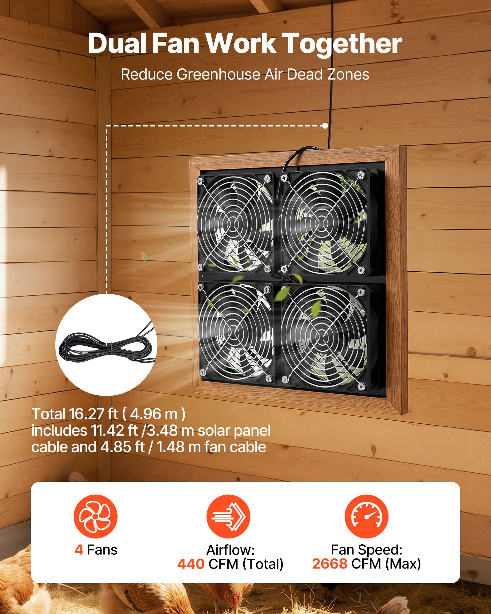Solar Powered Exhaust Fan for Greenhouse & Chicken Coop – alternate product view