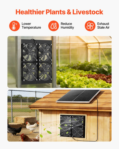 Solar Powered Exhaust Fan for Greenhouse & Chicken Coop – product detail view