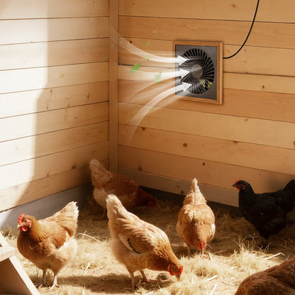 25W Solar Panel Exhaust Fan, 220 CFM 2030 RPM, IP65, for Chicken Coop, Greenhouse & Shed