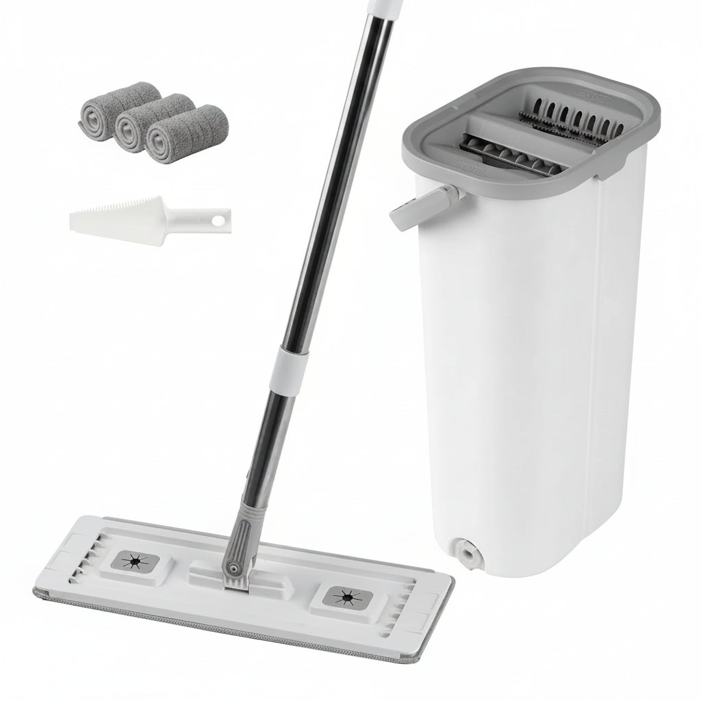 Flat Mop and Bucket with Wringer Set | Hands-Free Dual Chamber – additional product view 8