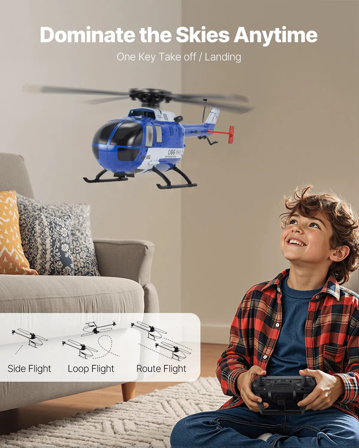 RC Helicopter for Beginners – 2.4GHz Gyro Stabilized Altitude Hold – in-use product view 7