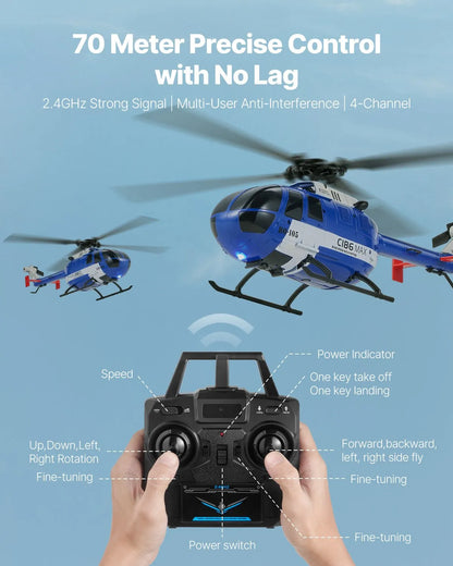 RC Helicopter for Beginners – 2.4GHz Gyro Stabilized Altitude Hold – feature and construction details