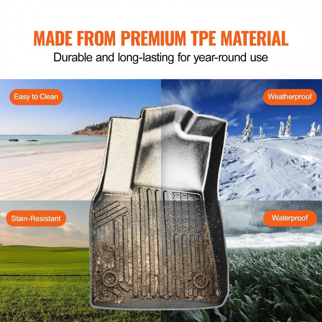 Black TPE driver floor mat shown for all-weather vehicle protection