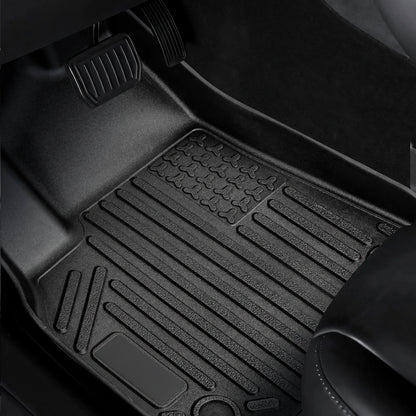 Tesla Model Y Floor Mats 2021-2024 | 3-Piece All-Weather TPE Liner Set – in-use product view