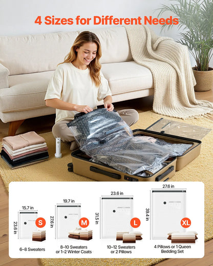 26-Pack Vacuum Storage Bags with Electric Pump for Clothes & Travel – in-use product view