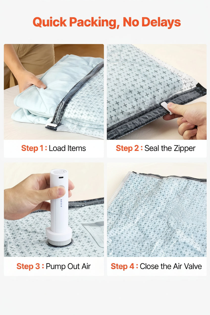 26-Pack Vacuum Storage Bags with Electric Pump for Clothes & Travel – in-use product view 8