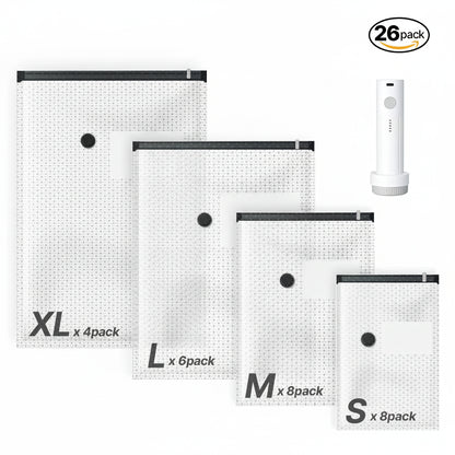 26-Pack Vacuum Storage Bags with Electric Pump for Clothes & Travel – alternate product view